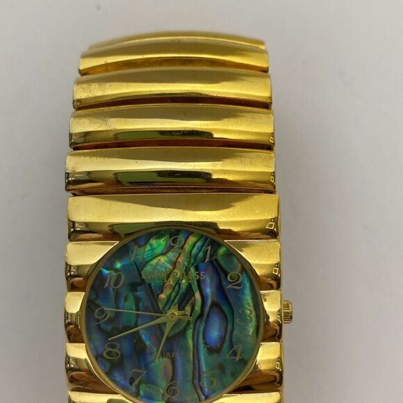 ExpLrAess Women's Stainless Steel Case Bracelet Band Gold-Toned Analog Watch - Picture 3 of 8